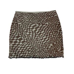 Urban Outfitters Mini Skirt Medium Brown Pull On Stretch Bodycon Y2K Trendy